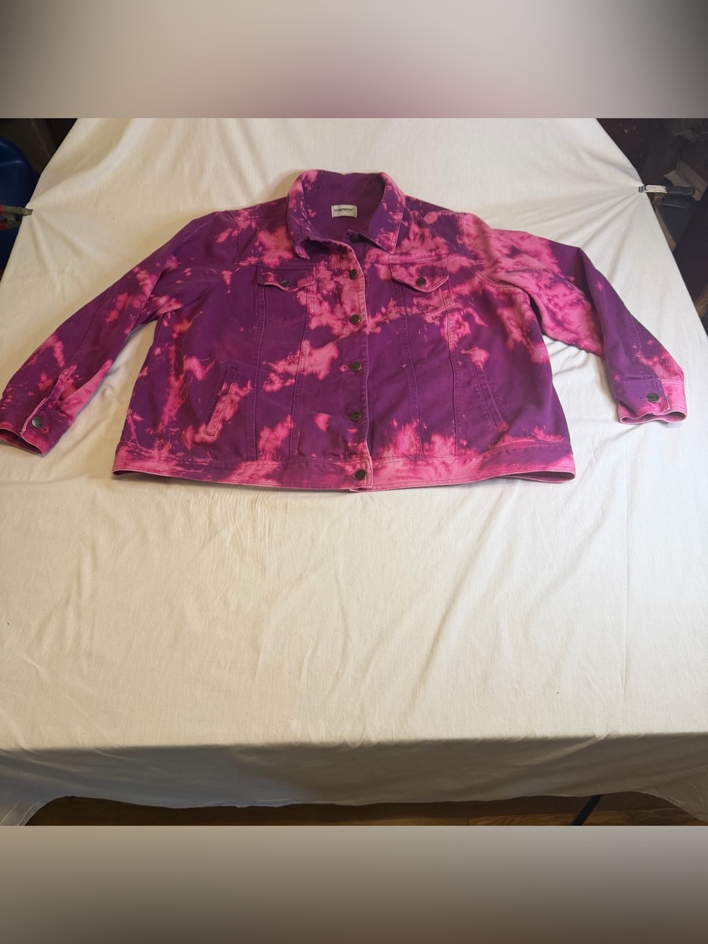 Bridgewater Studio Pink & Purple Tie-Dye Denim Jacket Size L